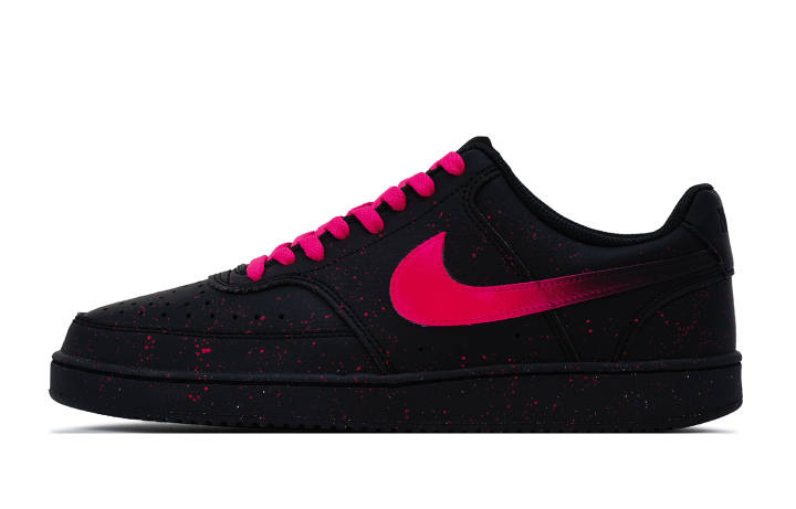 Nike Nike Court Vision Low Pink Cherry Blossom Path Abrasion Resistant Low top Skateboard Shoes Unisex Black Pink