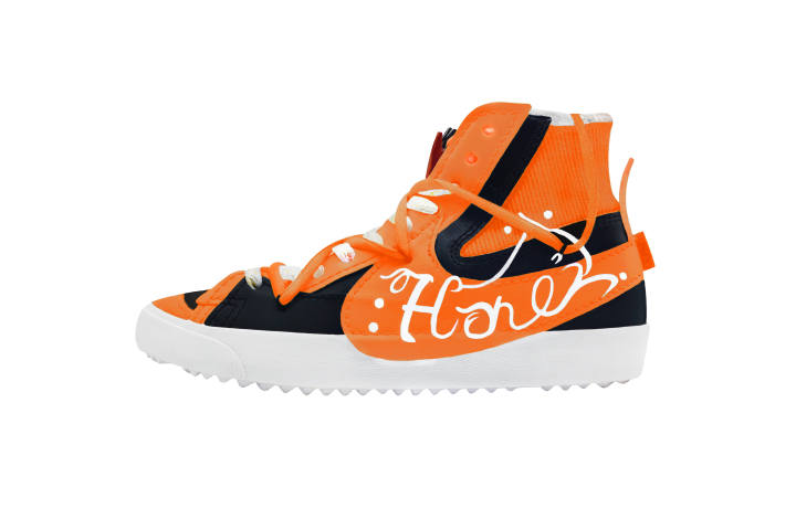 Nike Nike Blazer Chubby Little Craftsman Mid top Skateboard Shoes Unisex Orange Black