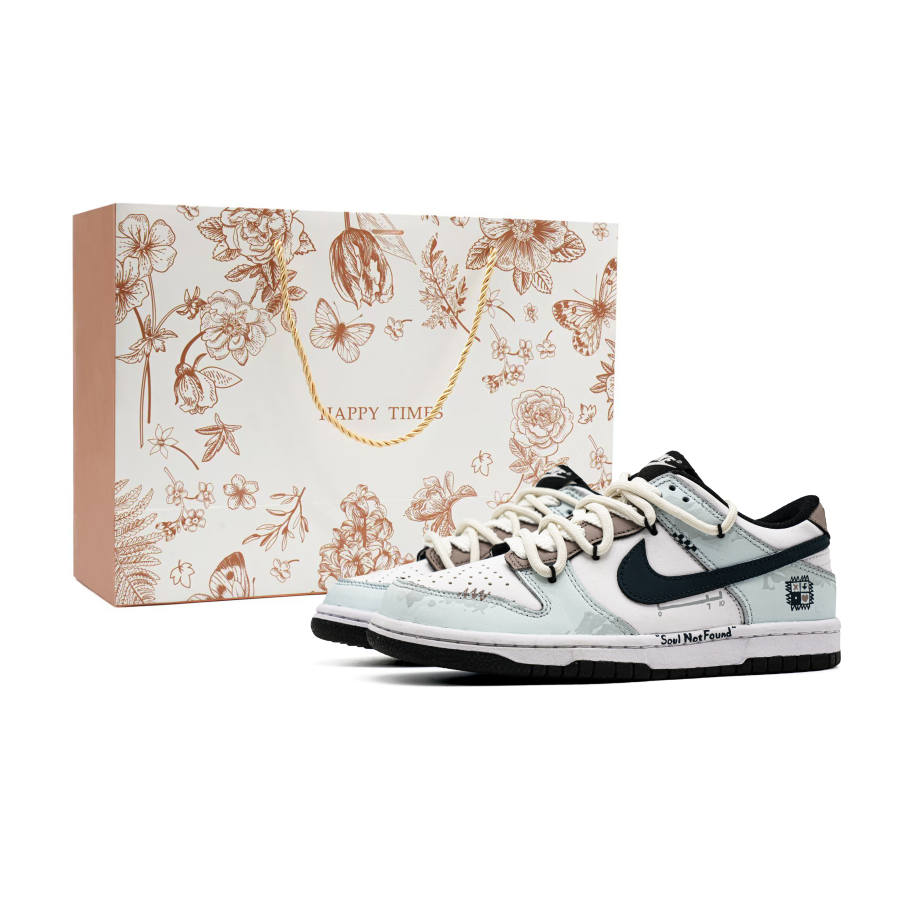 Nike Nike Dunk Mist Island And Letter Cushioning, Wear Resistant Low top Skateboard Shoes Women's Blue Brown 2025