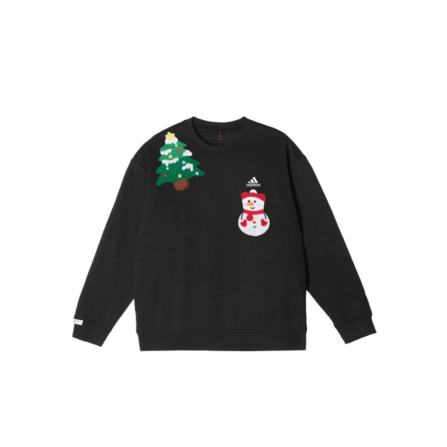 Adidas Adidas LABEL Sweatshirts Unisex Black Crew Neck Moderate