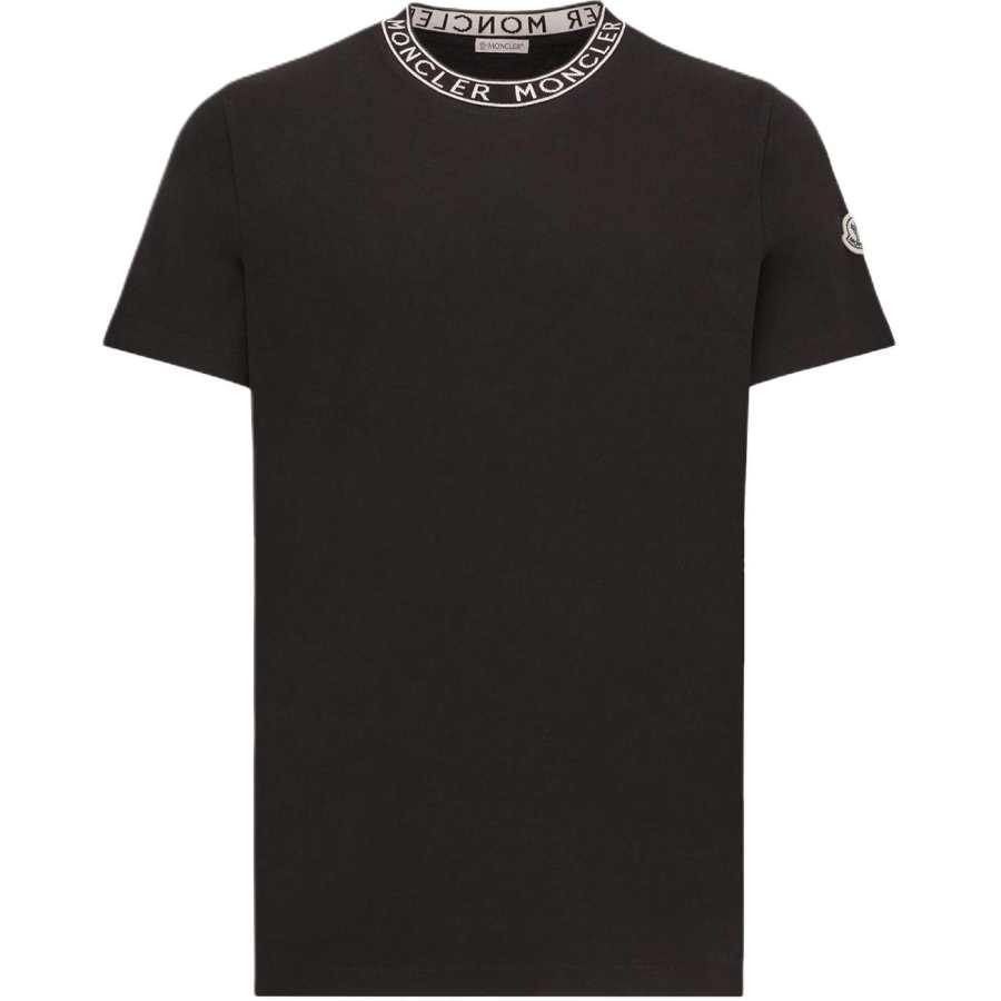 Moncler T Shirts Men's Black Crew Neck
