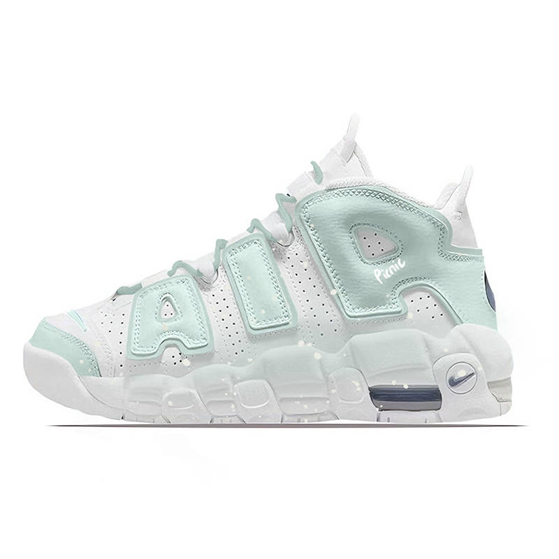 Nike Nike Air More Uptempo Milk Puff Spring Island Cushioning Mid top Vintage Basketball Shoes Women's White Green
