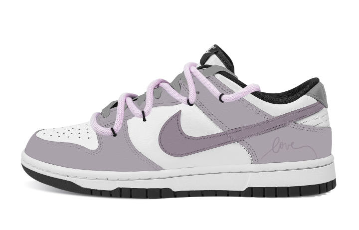 Nike Nike Dunk Love Letter Abrasion Resistant Low top Skateboard Shoes Unisex Purple White