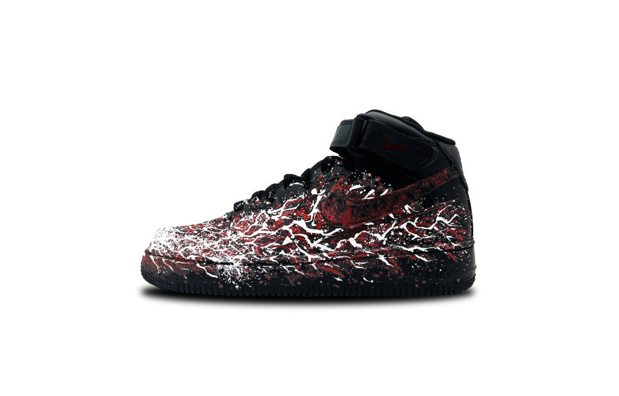 Nike Nike Air Force 1 Tea Blossom 5.0 High top Skateboard Shoes Men's Black Red