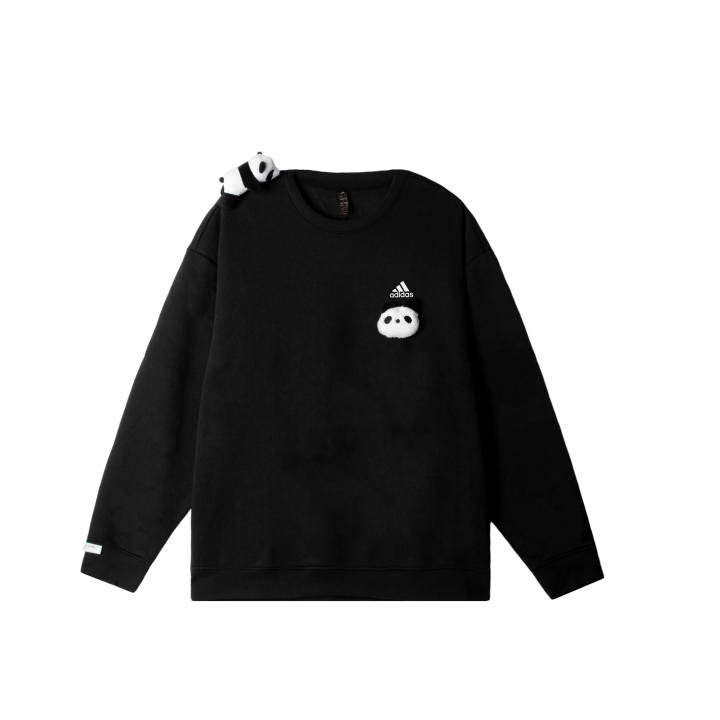 Adidas Adidas LABEL Sweatshirts Unisex Black Crew Neck Moderate