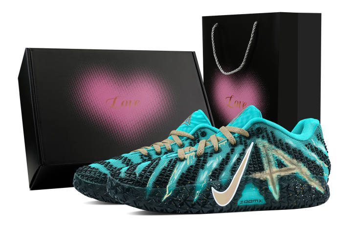 Nike Nike Ja Morant 3 Mint Cheeses, Heart Box Rebound Grip Low top Basketball Shoes Men's Light Gold