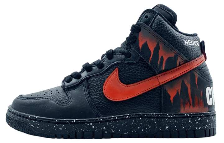 Nike Nike Dunk High 'Chaos' Wear resistant And Lightweight High top Skateboard Shoes Unisex Black Red