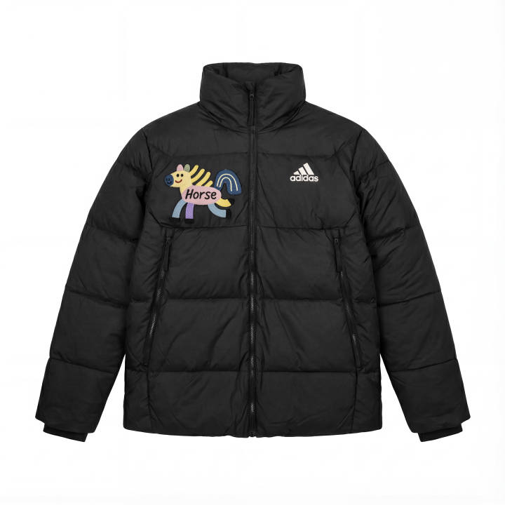Adidas Adidas Down Jackets Unisex Black Stand Collar Moderate