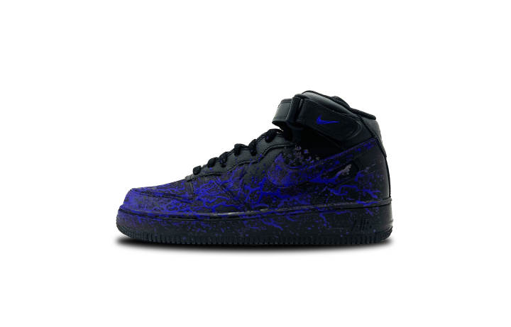 Nike Nike Air Force 1 Tea Blossom 3.0 High top Skateboard Shoes Men's Black Blue