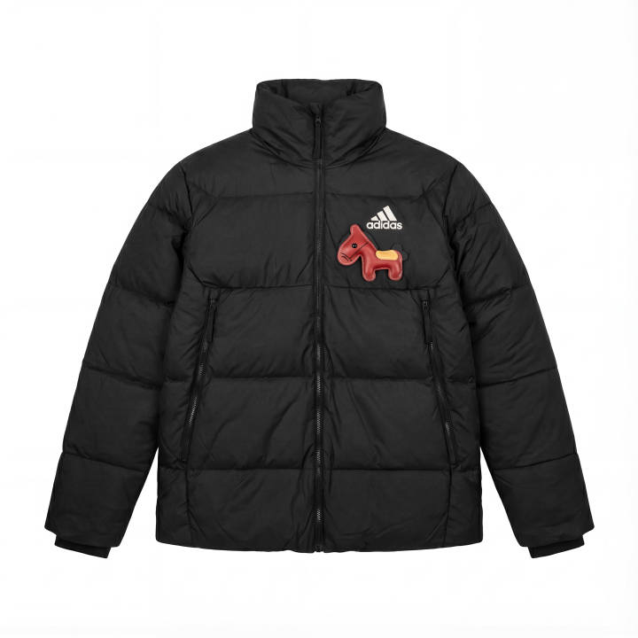 Adidas Adidas Down Jackets Unisex Black Stand Collar Moderate