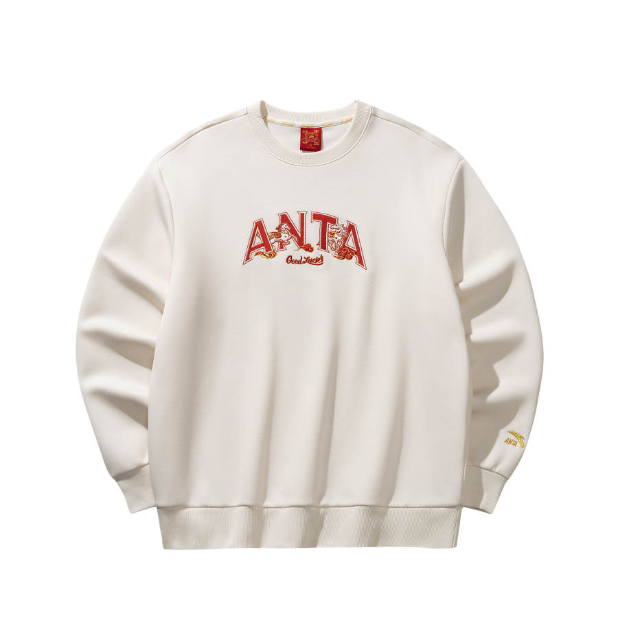 Anta Good Things Will Happen Sweatshirt Men's Milk Salt White