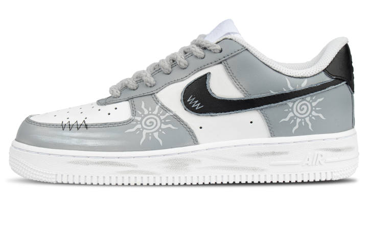 Nike Nike Air Force 1 Synthetic Leather Comfortable Abrasion Resistant Mid top Skateboard Shoes Unisex White