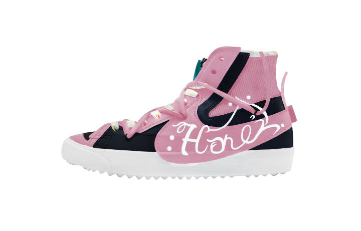 Nike Nike Blazer Mid Chubby Little Craftsman Abrasion Resistant Mid top Skateboard Shoes Unisex Black Pink
