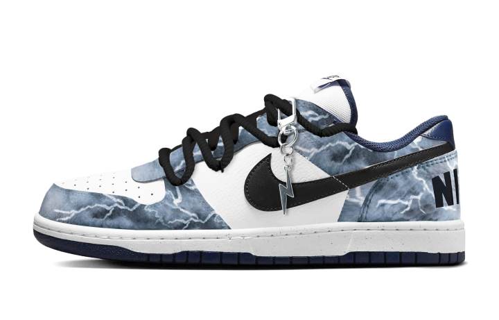 Nike Nike Big Lightning Storm Abrasion Resistant Low top Skateboard Shoes Unisex Blue White