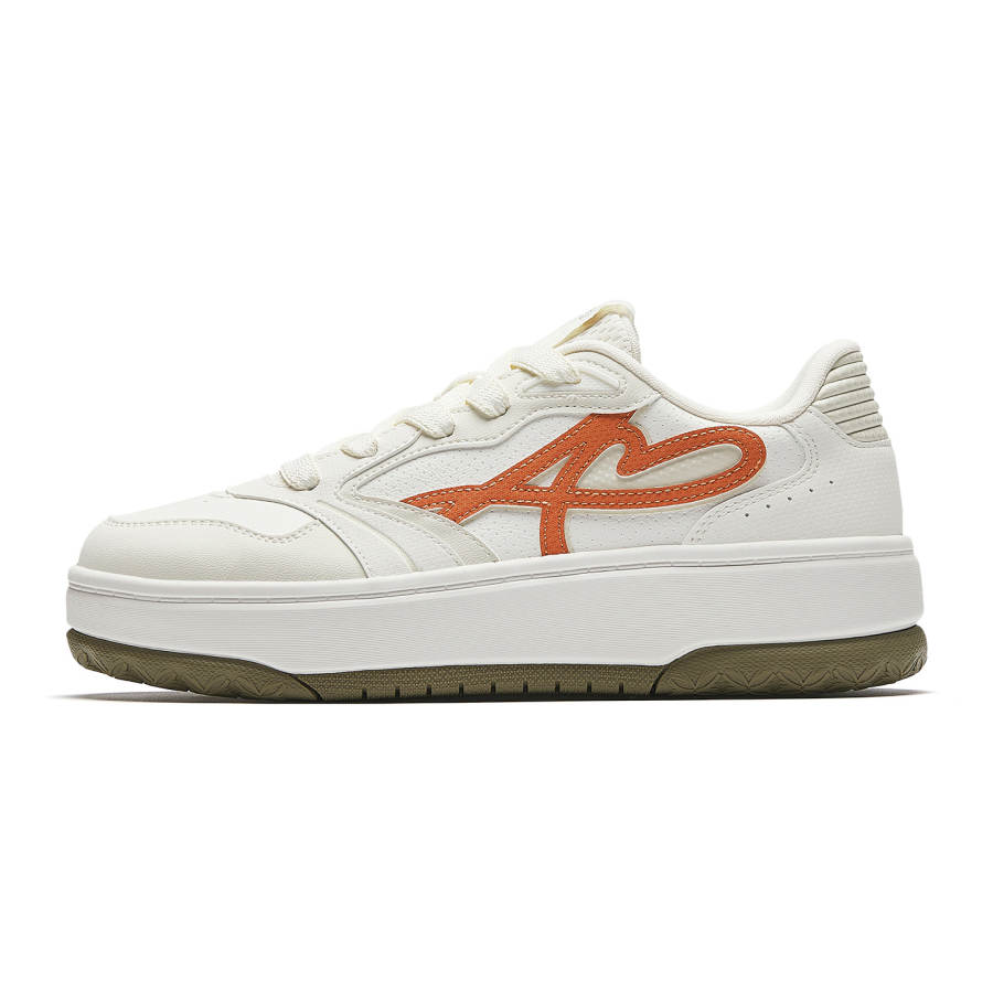 Anta Sunny Breeze Comfortable Low top Skateboard Shoes Women's White Gray Orange