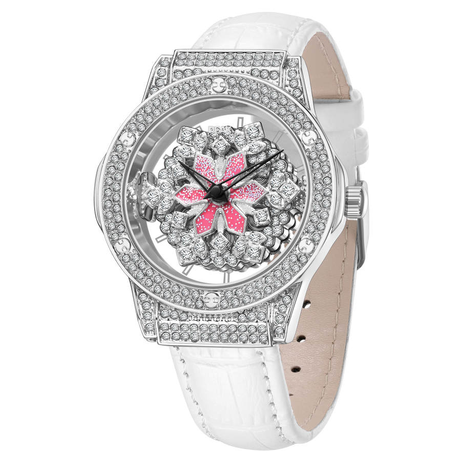 PEAK Snowflake Quartz Movement Leather Strap Watch Women's Watch Skeleton Dial 30m Waterproof