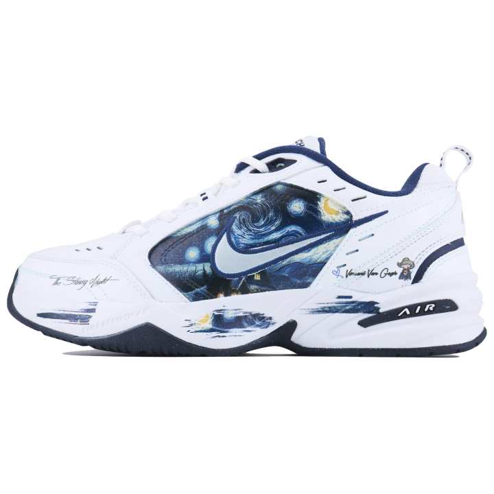 Nike Nike Air Monarch 4 White Navy Starry Night CNY Low top Chunky Sneakers Unisex White Blue