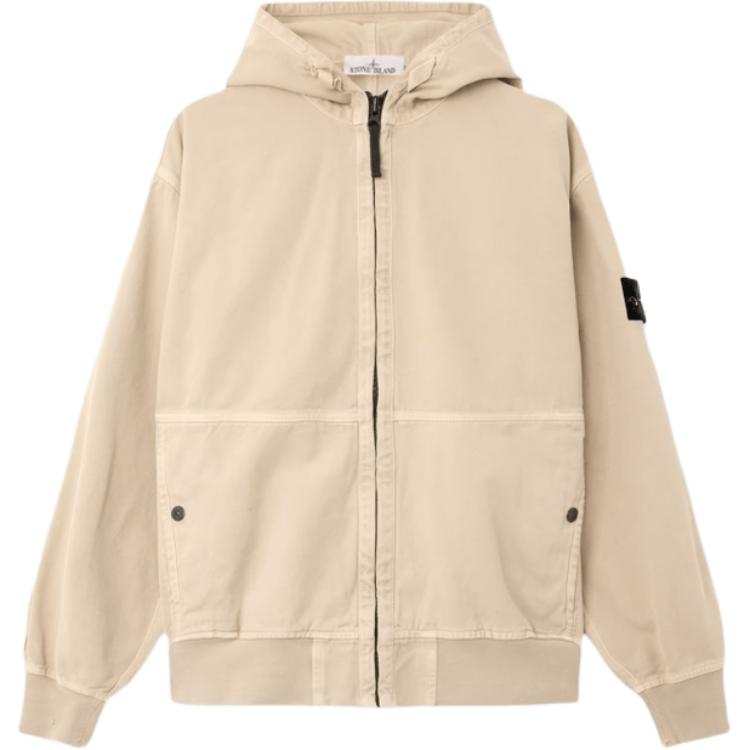 Stone Island Logo Patch Zip-Up Hoodie