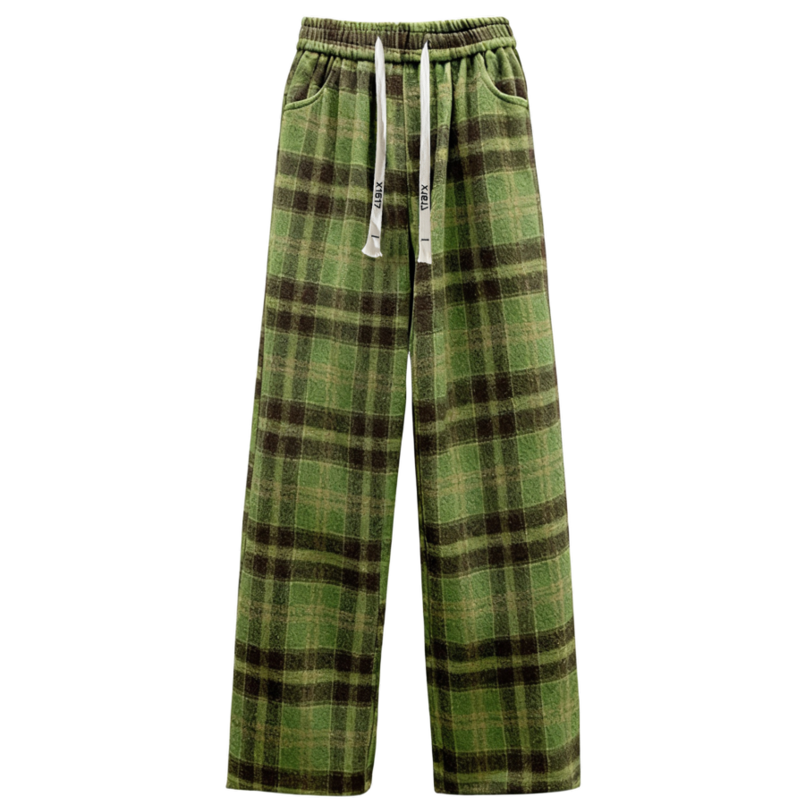 X1617 Casual Pants Unisex Thickened And Fleece Lined Straight Fit Pants