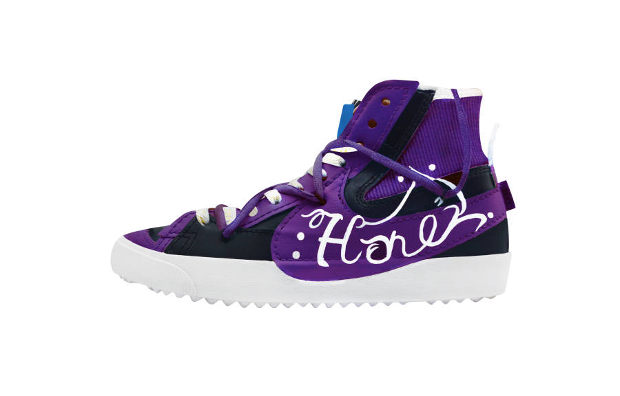 Nike Nike Blazer Chubby Little Craftsman Abrasion Resistant Abrasion Resistant Mid top Skateboard Shoes Unisex Purple Black