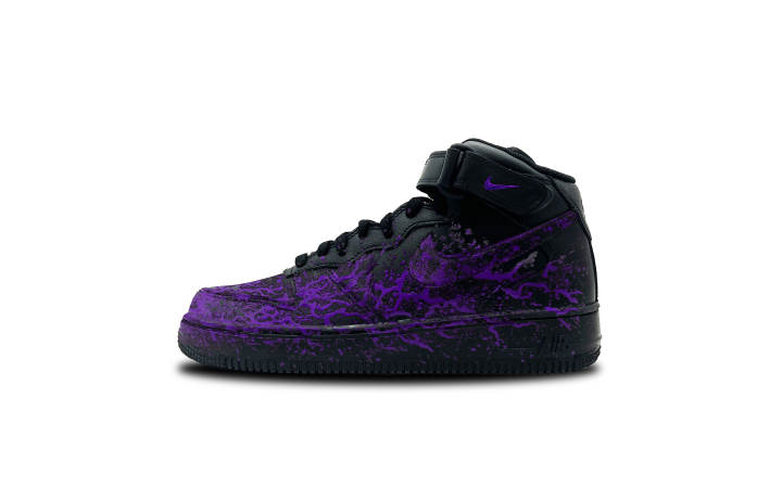 Nike Nike Air Force 1 Tea Blossom 3.0 High top Skateboard Shoes Men's Black Purple