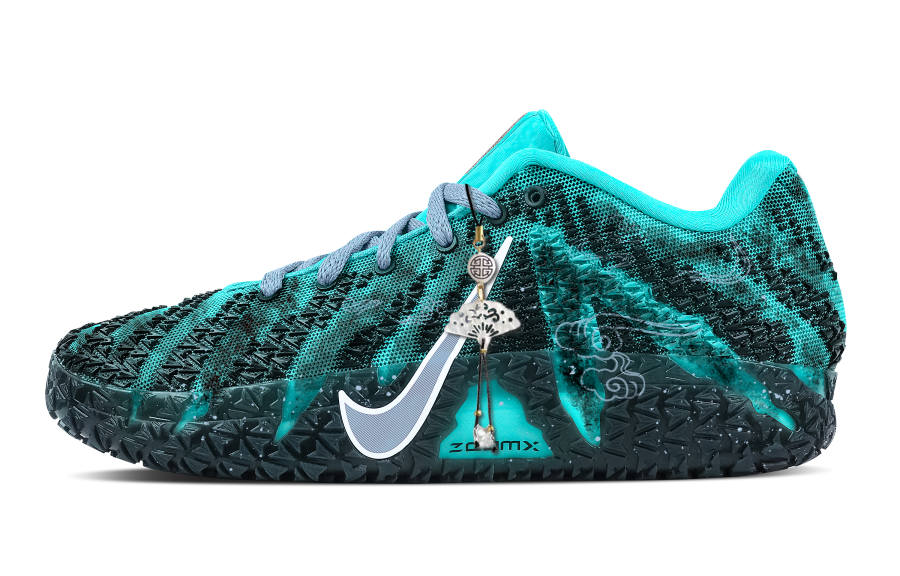 Nike Nike Ja Morant 3 Cyan Cloud Ascends Directly Rebound Grip Low top Basketball Shoes Men's Black Green
