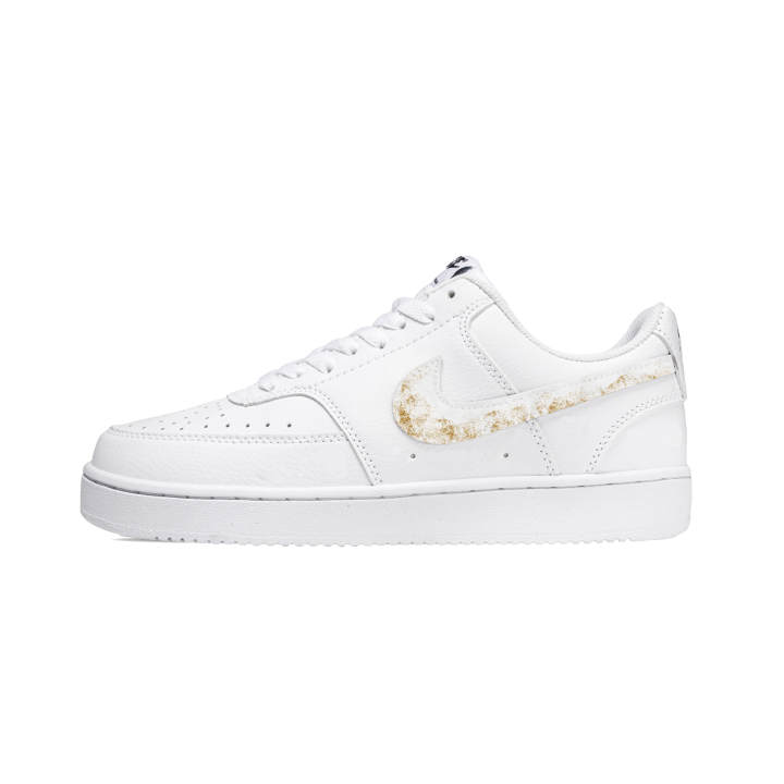 Nike Nike Court Vision 1 LOW Next Nature Abrasion Resistant Lightweight Low top Skateboard Shoes Men's White Gold