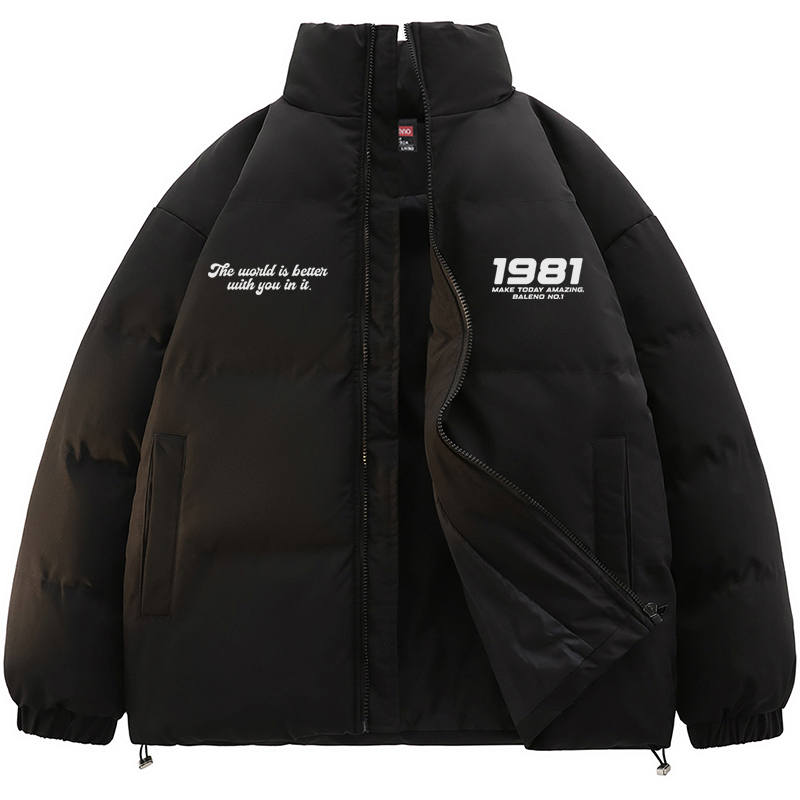 BALENO Puffer Jackets Unisex Stand Collar Thickened Padded Puffer Jacket
