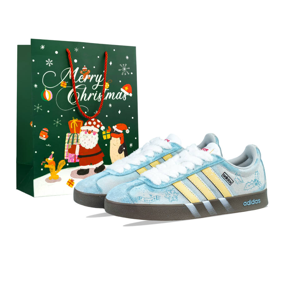 Adidas Adidas VL COURT 2.0 Abrasion Resistant Low top Skateboard Shoes Unisex Light Blue