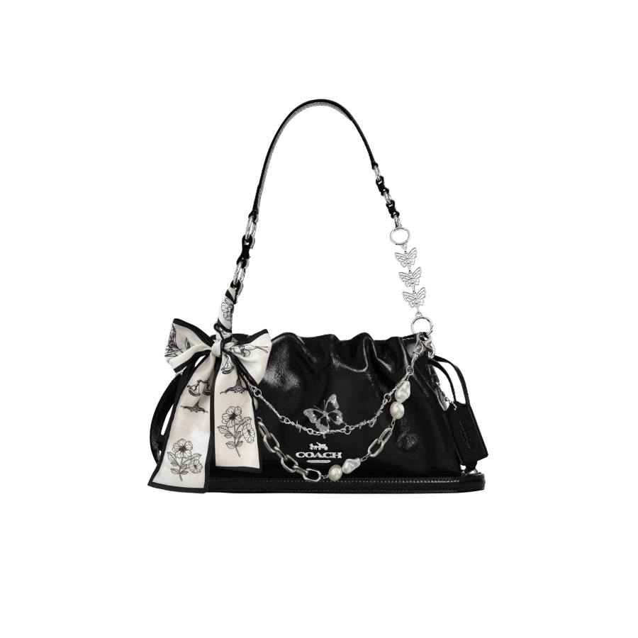 COACH Faye Leather Shoulder Bag Large Women's Black