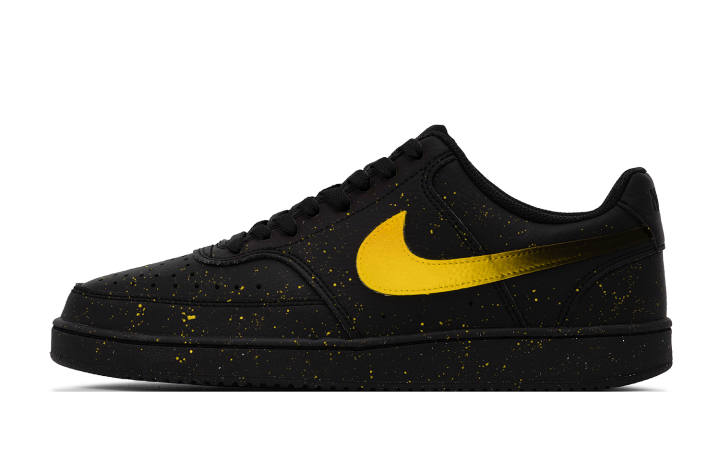 Nike Nike Court Vision Low Gold Legend Abrasion Resistant Low top Skateboard Shoes Unisex Black Gold Gradient