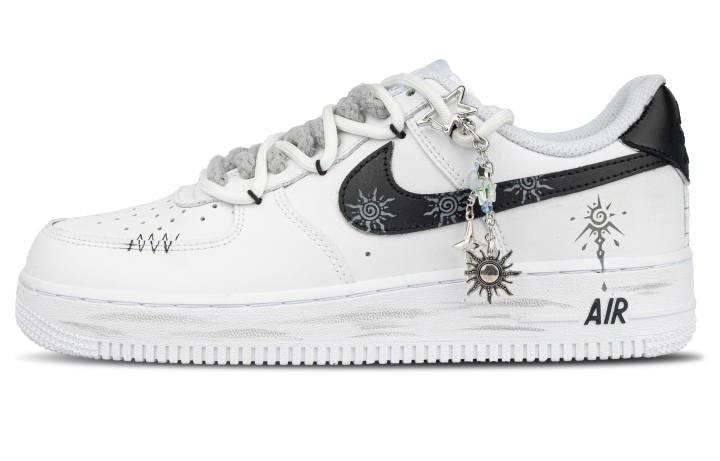 Nike Nike Air Force 1 Synthetic Leather Versatile Abrasion Resistant Mid top Skateboard Shoes Unisex White