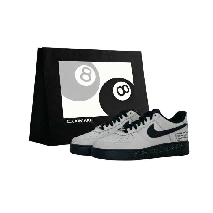 Nike Nike Air Force 1 Abrasion Resistant Height Increasing Low top Skateboard Shoes Unisex Black Gray