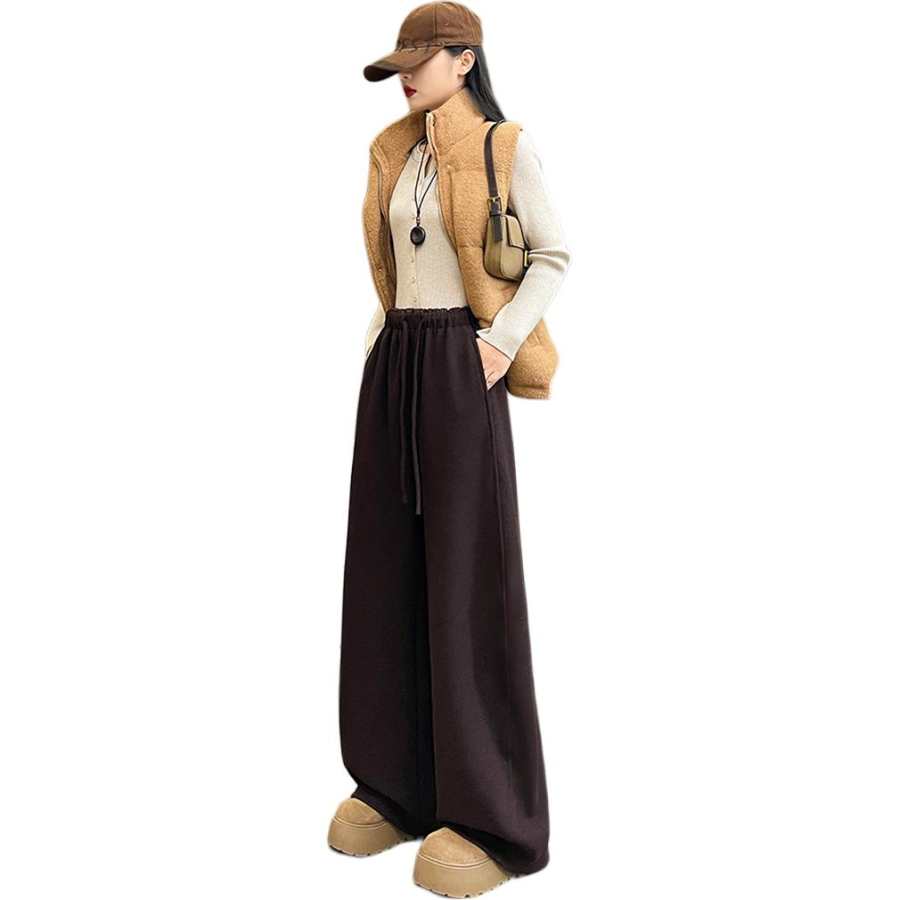 VENICEW Casual Pants Women's Moderate Wide Leg Pants