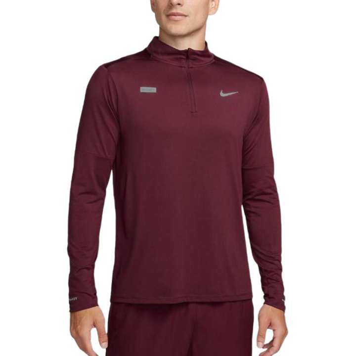 Nike Nike T Shirts Men's Burgundy Stand Collar Moderate Straight Fit
