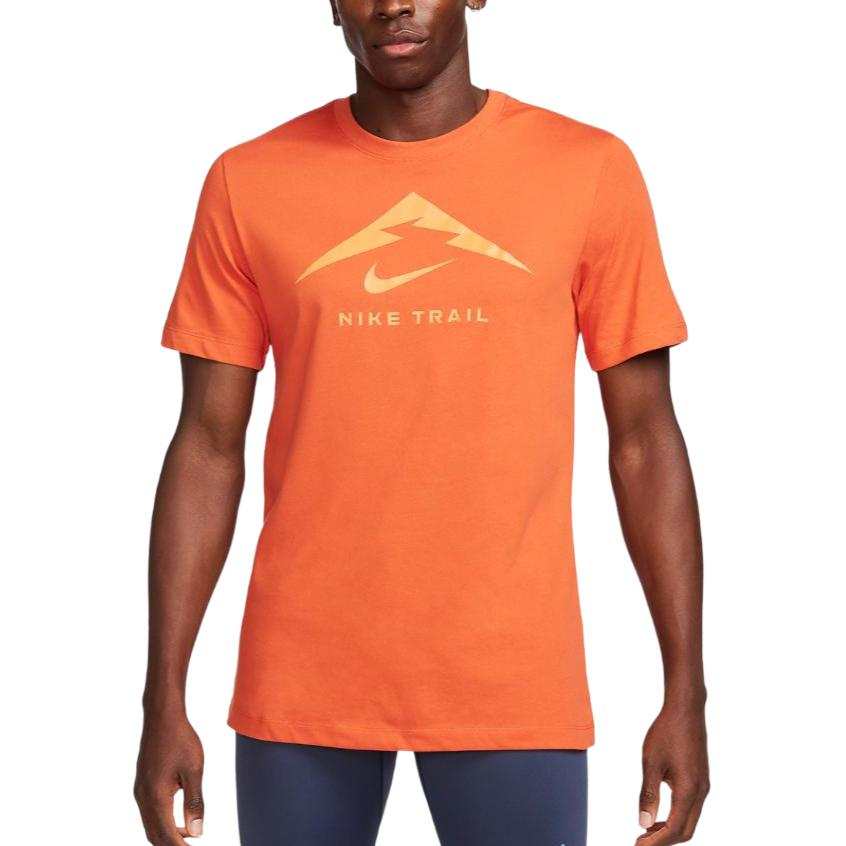 Nike Nike T Shirts Men's Orange Crew Neck Moderate Straight Fit