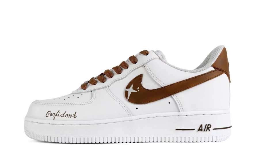 Nike Nike Air Force 1 Laiweifang Box, Star Brown Chasing Light Cushioning Abrasion Resistant Cushioning, Wear Resistant