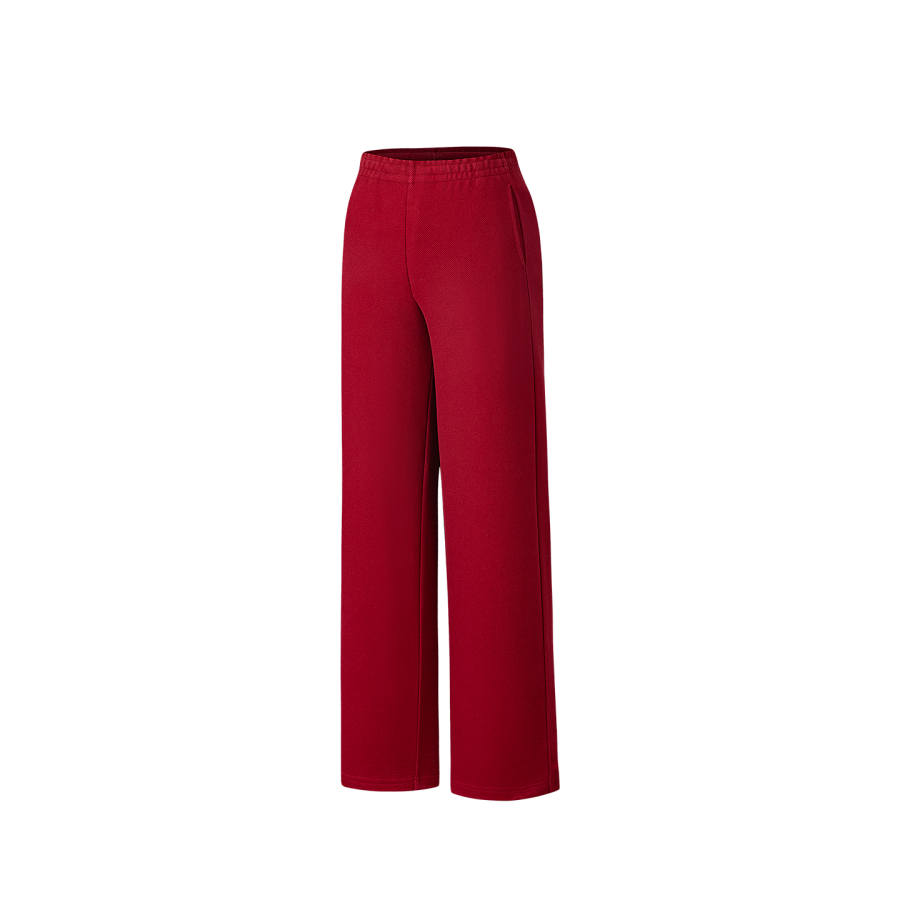 Anta Good Things Will Happen Knitted Sweatpants Women's Vermilion Red