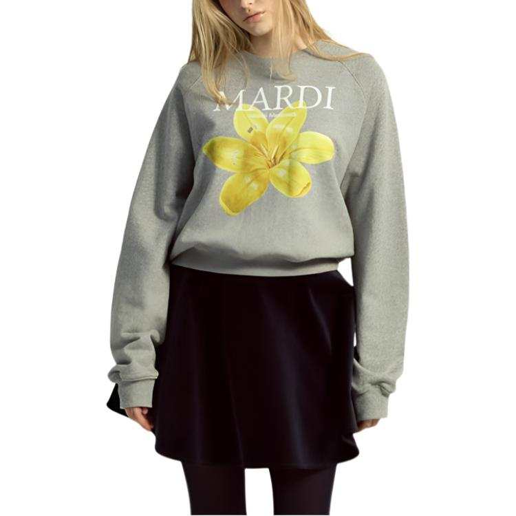 MARDI MERCREDI FW25 SWEATSHIRT RAGLAN LILIES 02_GREY Sweatshirt Women's
