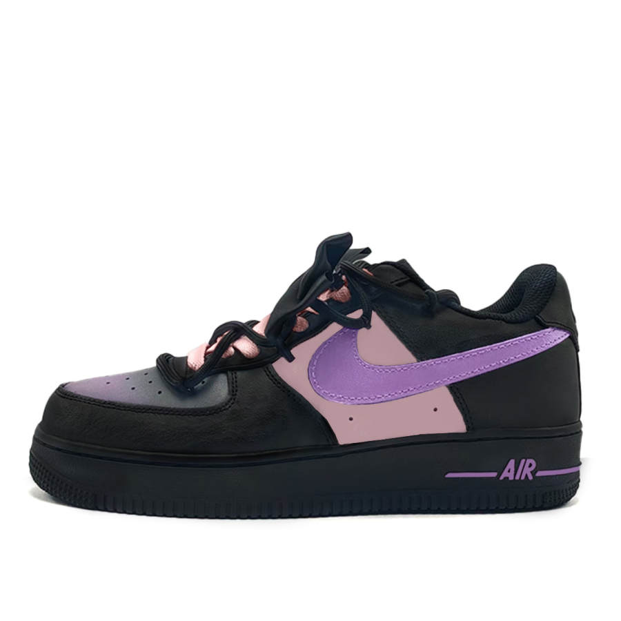 Nike Nike Air Force 1 Dusty Purple Deeply In Love Abrasion Resistant Low top Skateboard Shoes Women's Black Pink