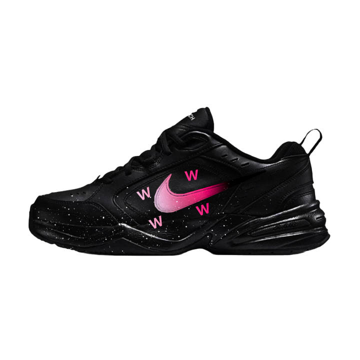 Nike Nike Air Monarch 4 Pink Undertone Nebula Abrasion Resistant Chunky Sneakers Unisex Black Pink