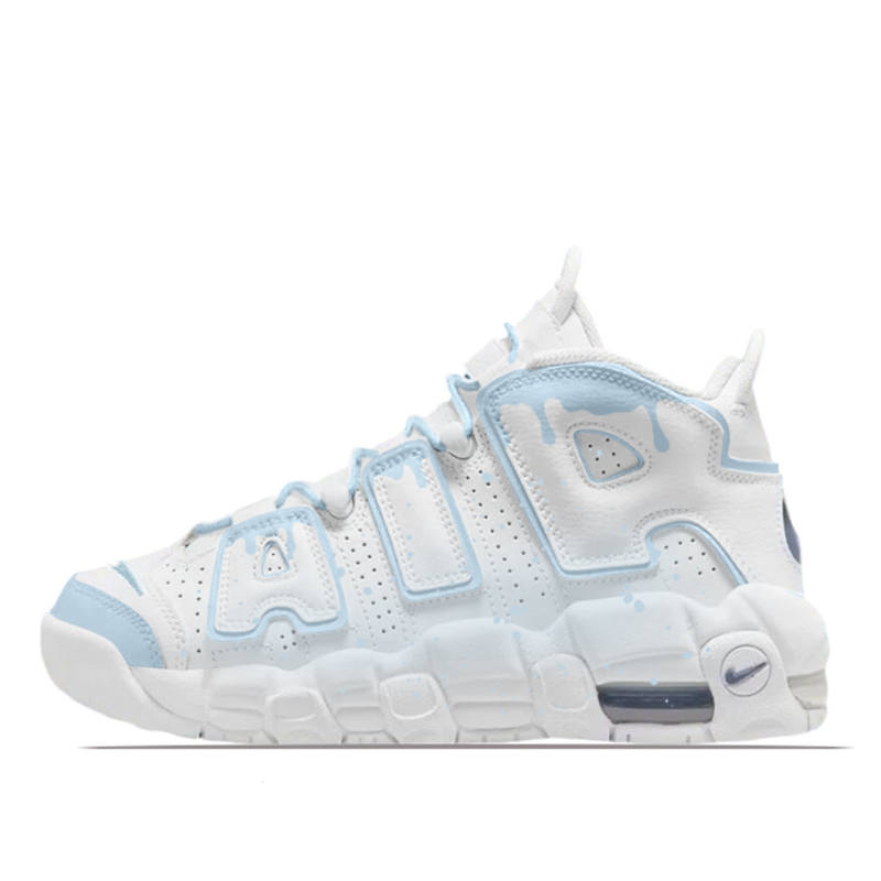 Nike Nike Air More Uptempo Soothing Blue Glacier Cushioning Mid top Vintage Basketball Shoes Women's Blue