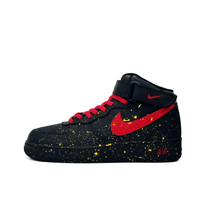 Nike Nike Air Force 1 Venus New Era Abrasion Resistant Mid top Skateboard Shoes Unisex Black Red