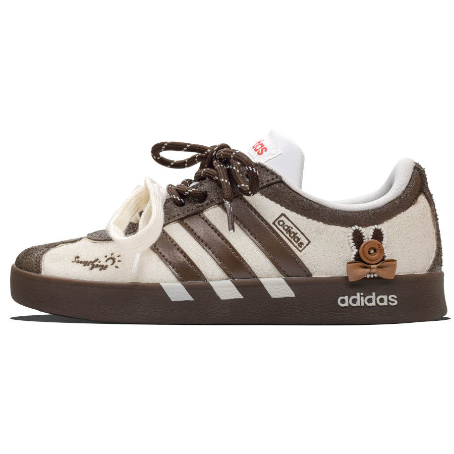 Adidas Adidas VL COURT 2.0 Tianxia Manufacturing, Western Mocha Wear resistant And Lightweight Low top Skateboard Shoes Unisex