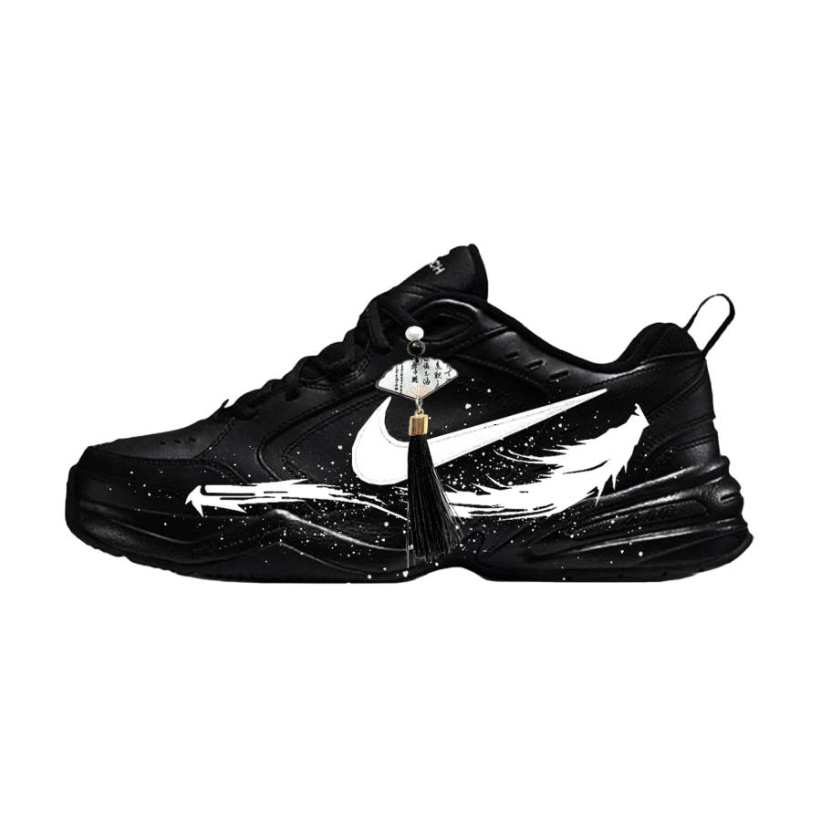 Nike Nike Air Monarch 4 White Cutting Tool Abrasion Resistant Abrasion Resistant Chunky Sneakers Unisex Black White