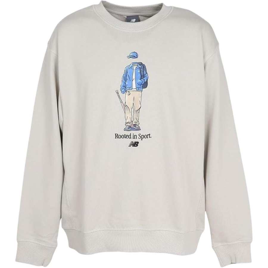 New Balance New Balance Sweatshirts Men's Sandy Beige Crew Neck Moderate