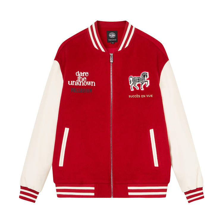 Palladium Puffer Jackets Men's Base Red Baseball Collar Thickened Baseball Puffer Jacket