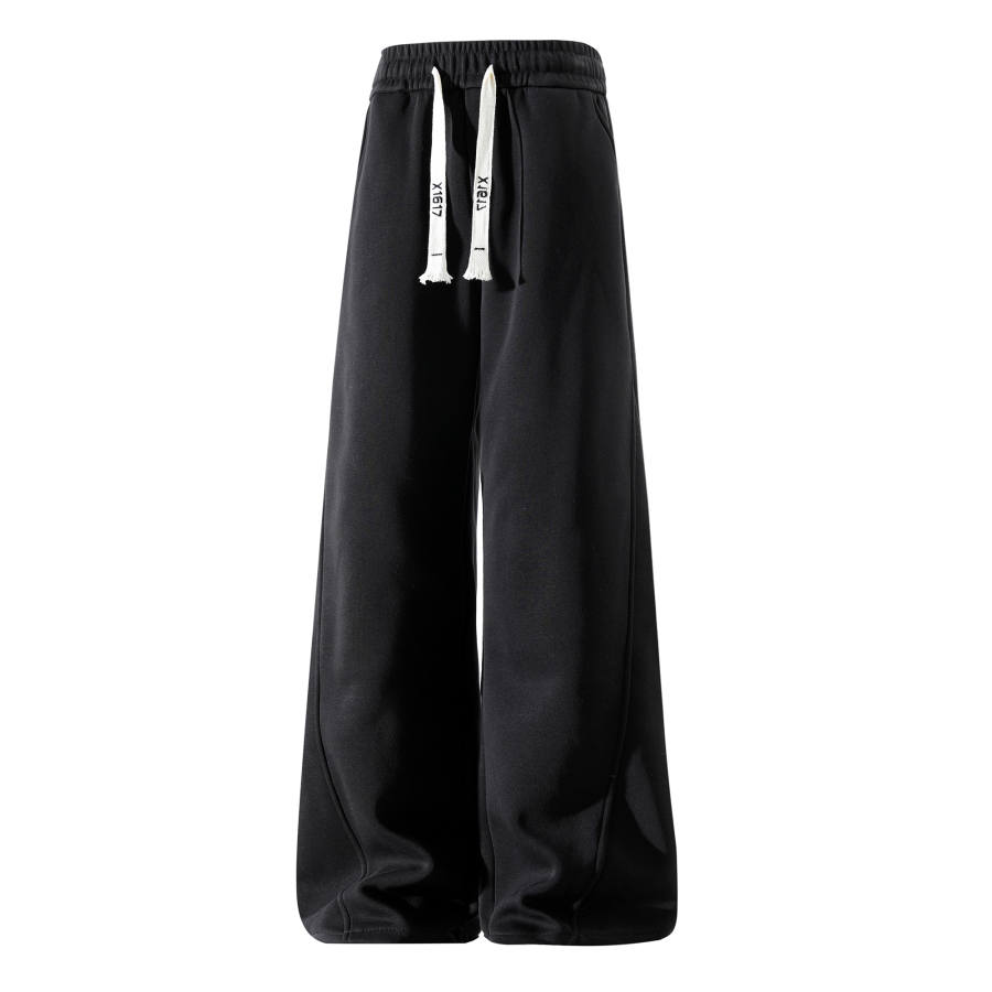 X1617 Casual Pants Unisex Thickened And Fleece Lined Sweatpants