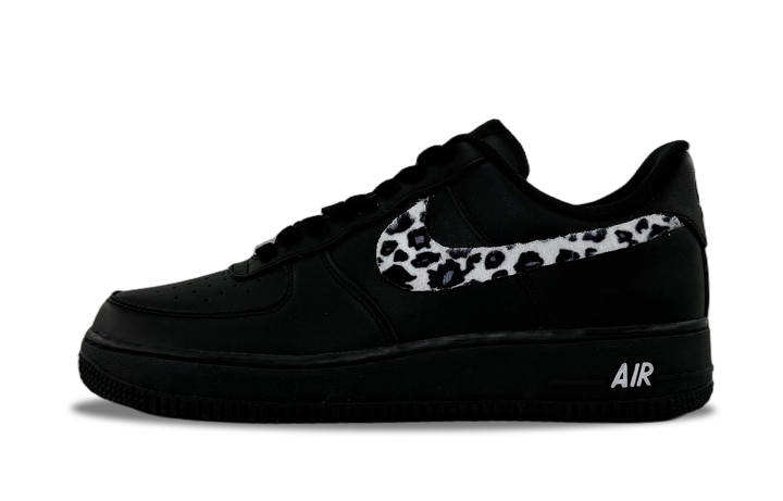 Nike Nike Air Force 1 Night Leopard Abrasion Resistant Low top Skateboard Shoes Unisex Black