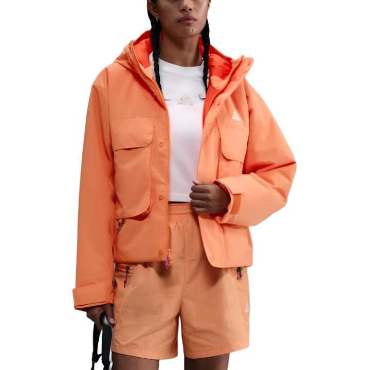 Nike Nike ACG Jackets Women's Marrakesh/Safe Orange/Marrakesh/Peak White Hooded Moderate Workwear